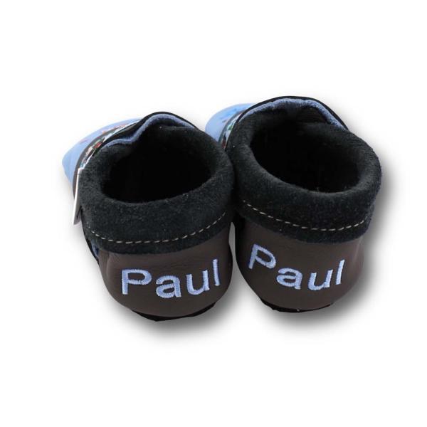 Krabbelschuhe Pirat & Schiff mit Webband